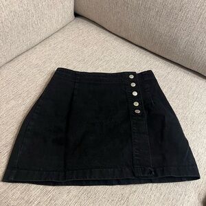 BONGO Black Mini Skirt with Button Detail